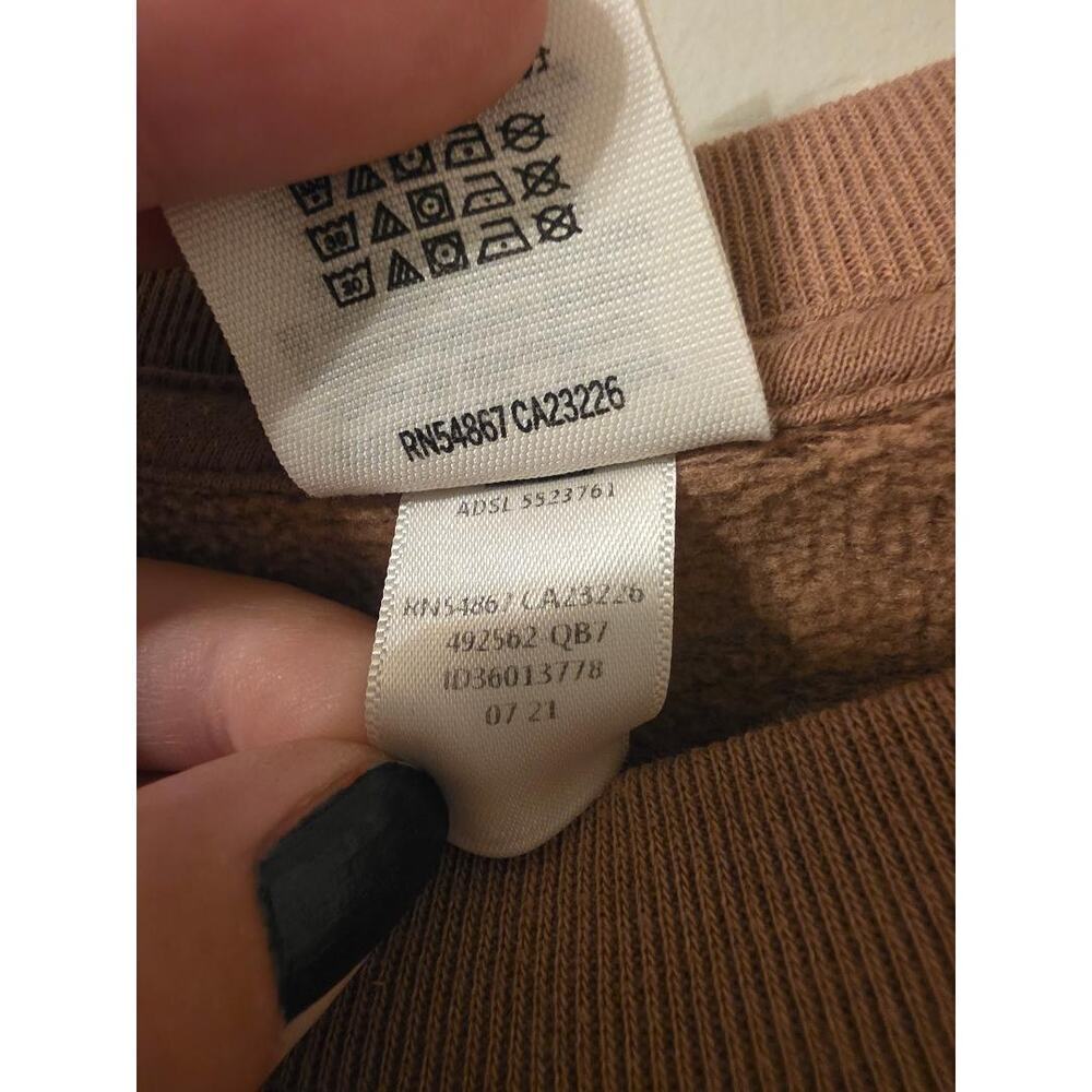 PINK Victoria’s Secret Brown Crewneck Sweatshirt Love Pink Graphic Cozy - Picture 6 of 7